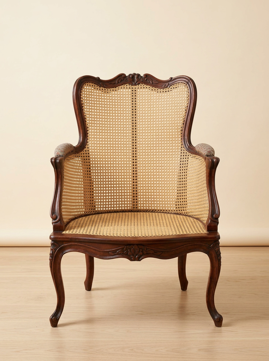 Bergère Louis XV entièrement recannée
