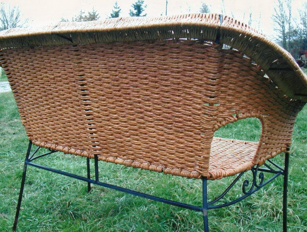 Tissage en paille synthétique — vue de dos — après